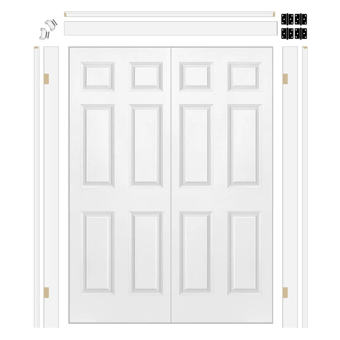 Bonneville Hollow Core Double Door with 4-5/8" Jamb Kit*