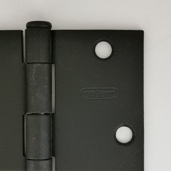 3-1/2" x 3-1/2" Ball Bearing Black Hinges, Square Corners