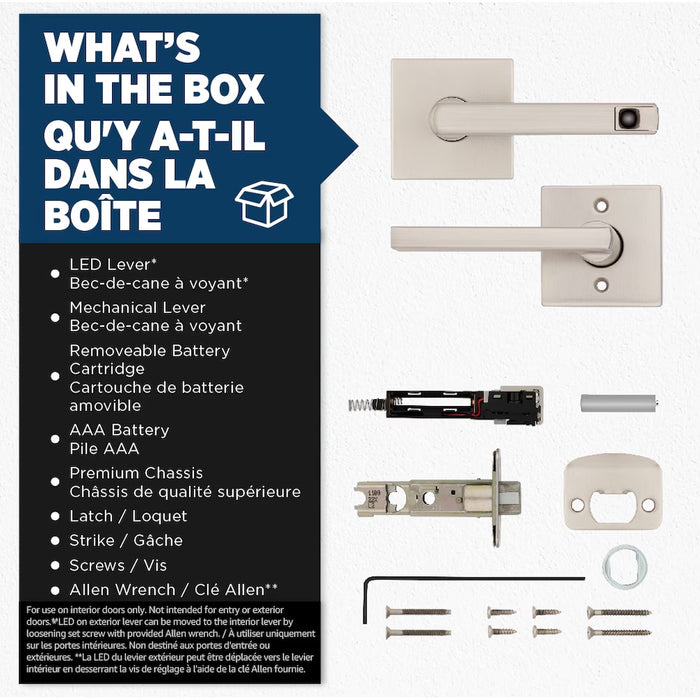 Weiser Halifax Interior Door Handle with Sensor Activated LED Backlighting