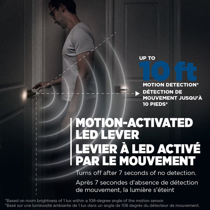 Weiser Halifax Interior Door Handle with Sensor Activated LED Backlighting