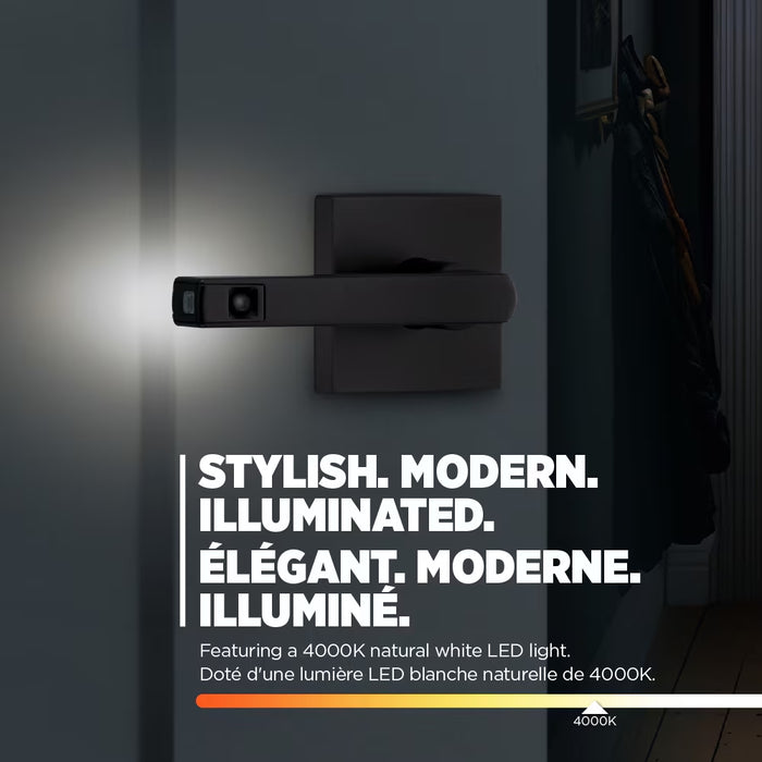 Weiser Halifax Interior Door Handle with Sensor Activated LED Backlighting