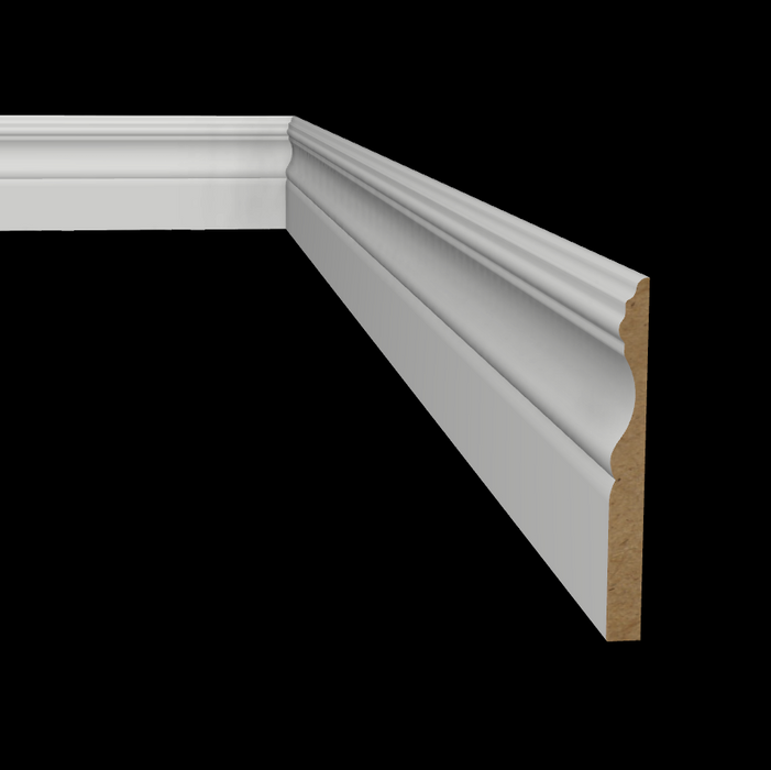 3-7/8” x  3/8” MDF Colonial Baseboard