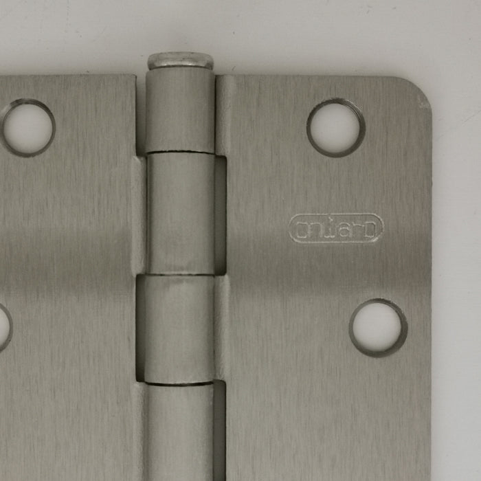 3" x 3" Brushed Nickel Hinges, 1/4" Radius