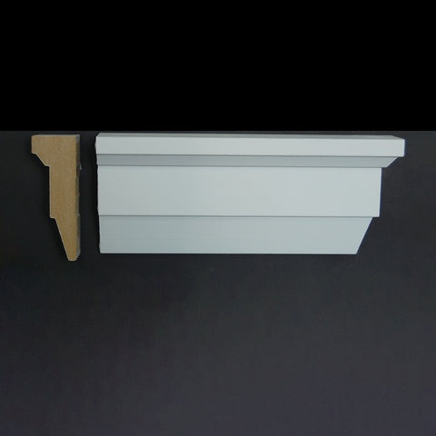 3-1/4" x 1-1/8" MDF Primed Contemporary Chair Rail