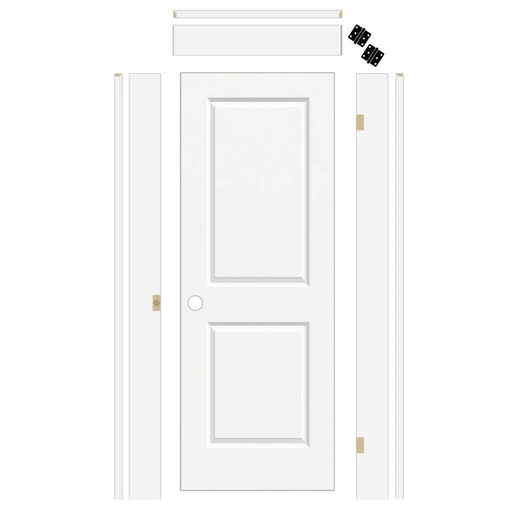 Carrara Hollow Core Door with 65/8" Jamb Kit* — Cambridge Crown and Trim