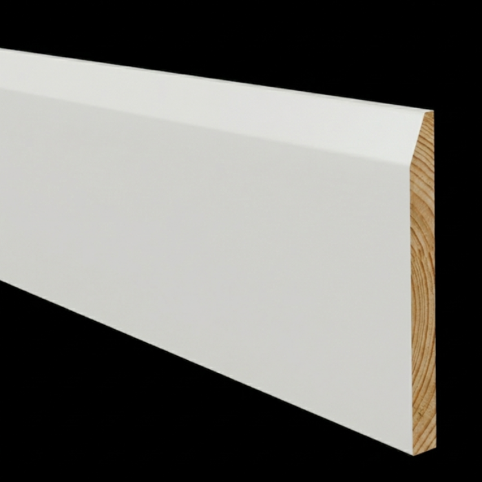 5-1/4" x 1/2" Finger Joint Pine Chamfered Baseboard
