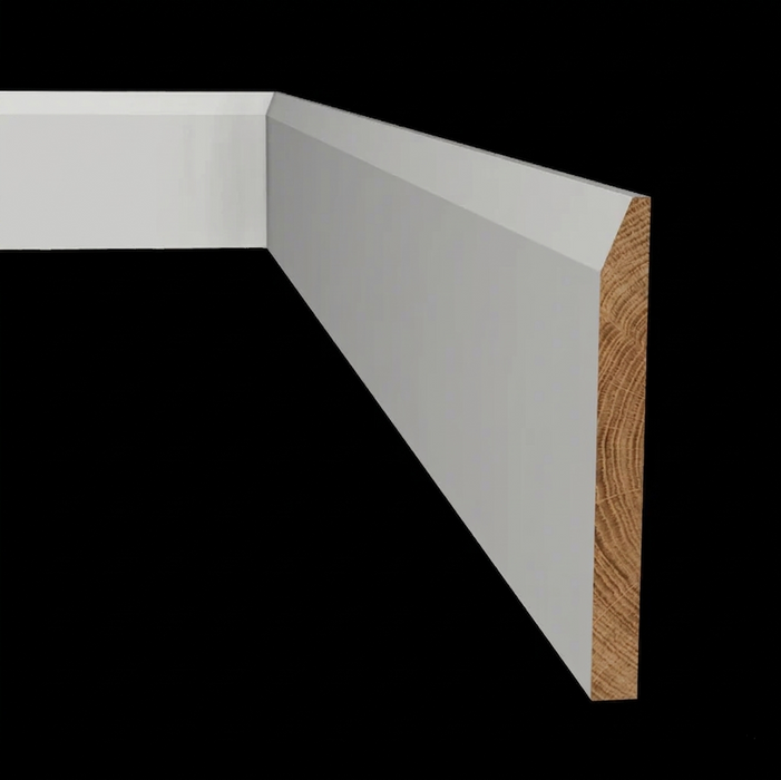 5-1/4" x 1/2" Finger Joint Pine Chamfered Baseboard
