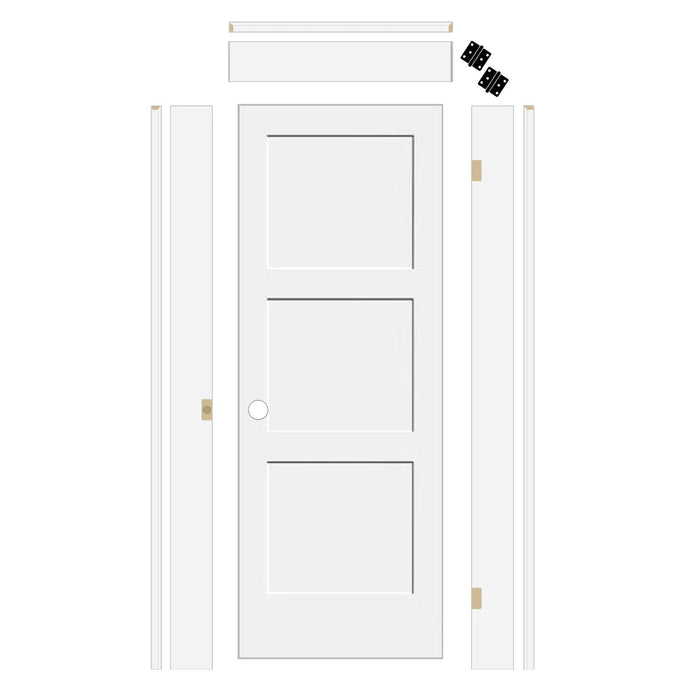 Shaker 3 Panel Solid Core Door with 6-5/8" Jamb Kit*