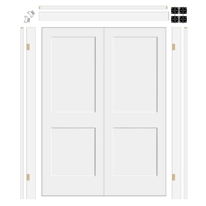 Shaker 2 Panel Double Doors with 4-5/8" Jamb Kit*