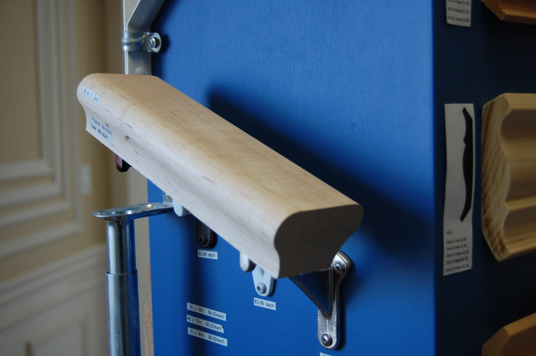 poplar handrail display in store