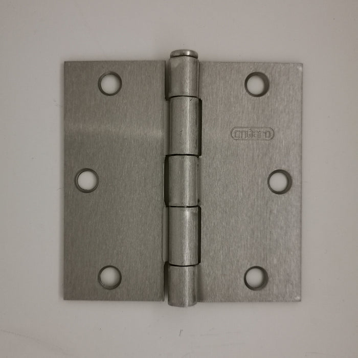 3-1/2" x 3-1/2" Brushed Nickel Hinges, Square Corners