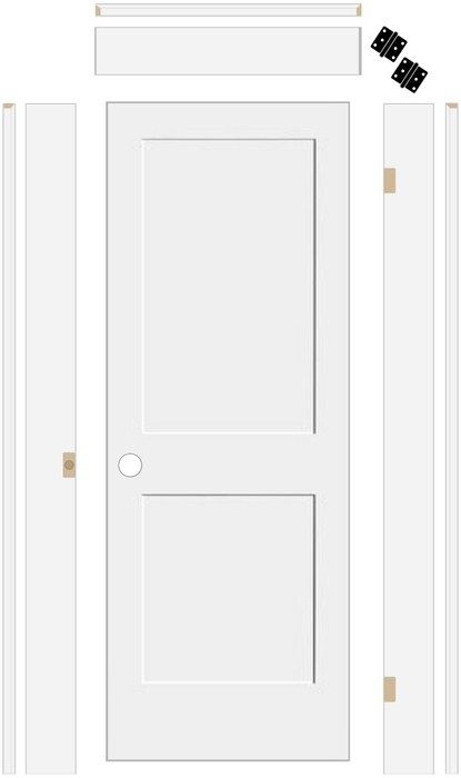 Shaker 2 Panel Primed Solid Core Door with 6-5/8" Jambs