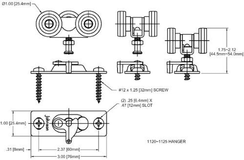 1500 Series Johnson Pocket Door Hardware