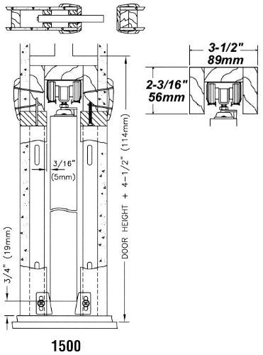 1500 Series Johnson Pocket Door Hardware